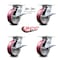 Service Caster 6 Inch Poly on Aluminum Caster Set with Roller Bearing 4 Brake and 2 Swivel Lock SCC-35S620-PAR-SLB-BSL-2-SLB-2 - alternate 6